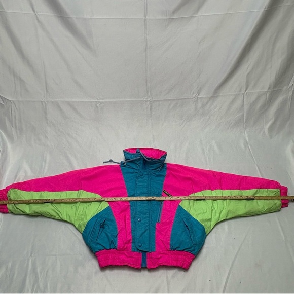Vintage Sun Ice Girls 6 Winter Ski Jacket Colour Block 80s Vibrant Bright Winter - Picture 11 of 12